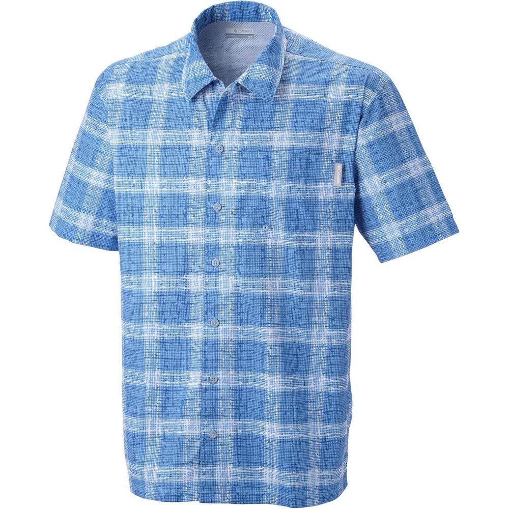 imageColumbia Mens Super Tamiami Long Sleeve ShirtWhite Cap Knotty Gingham