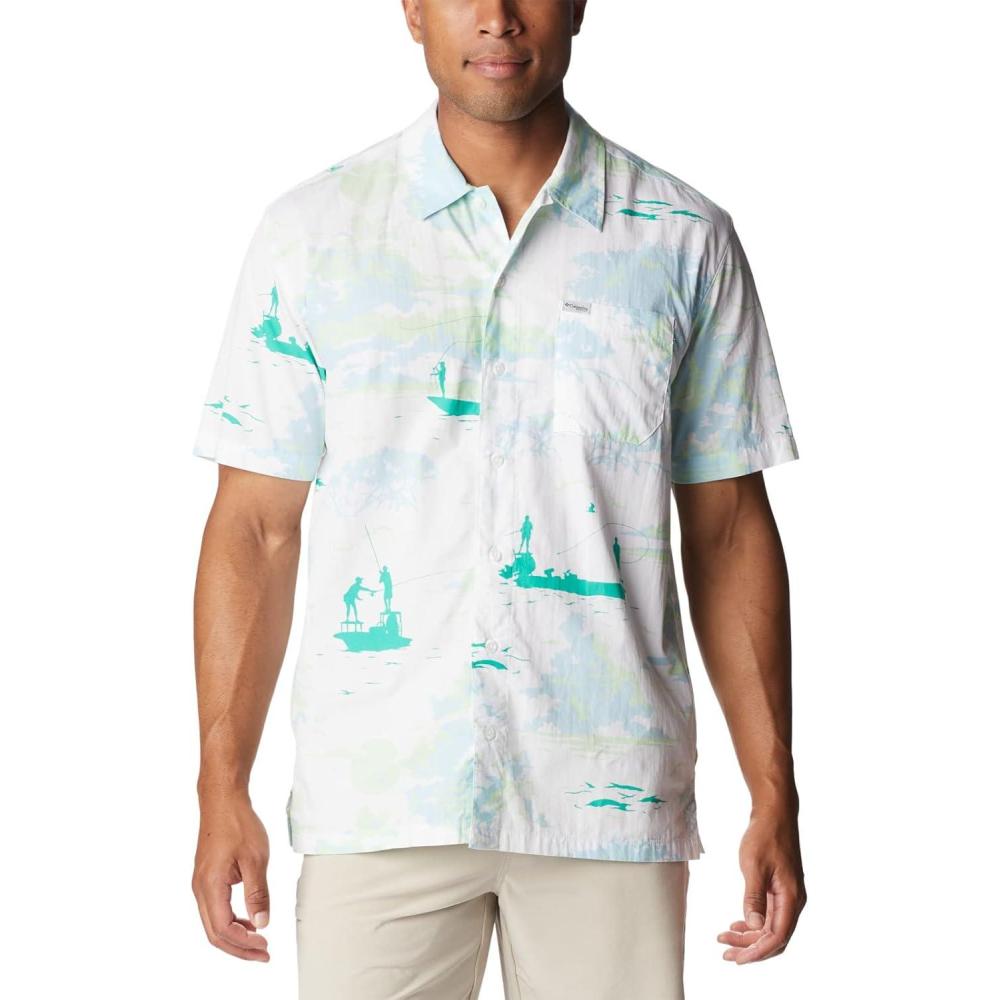 imageColumbia Mens Super Tamiami Long Sleeve ShirtWhite Casting Kings