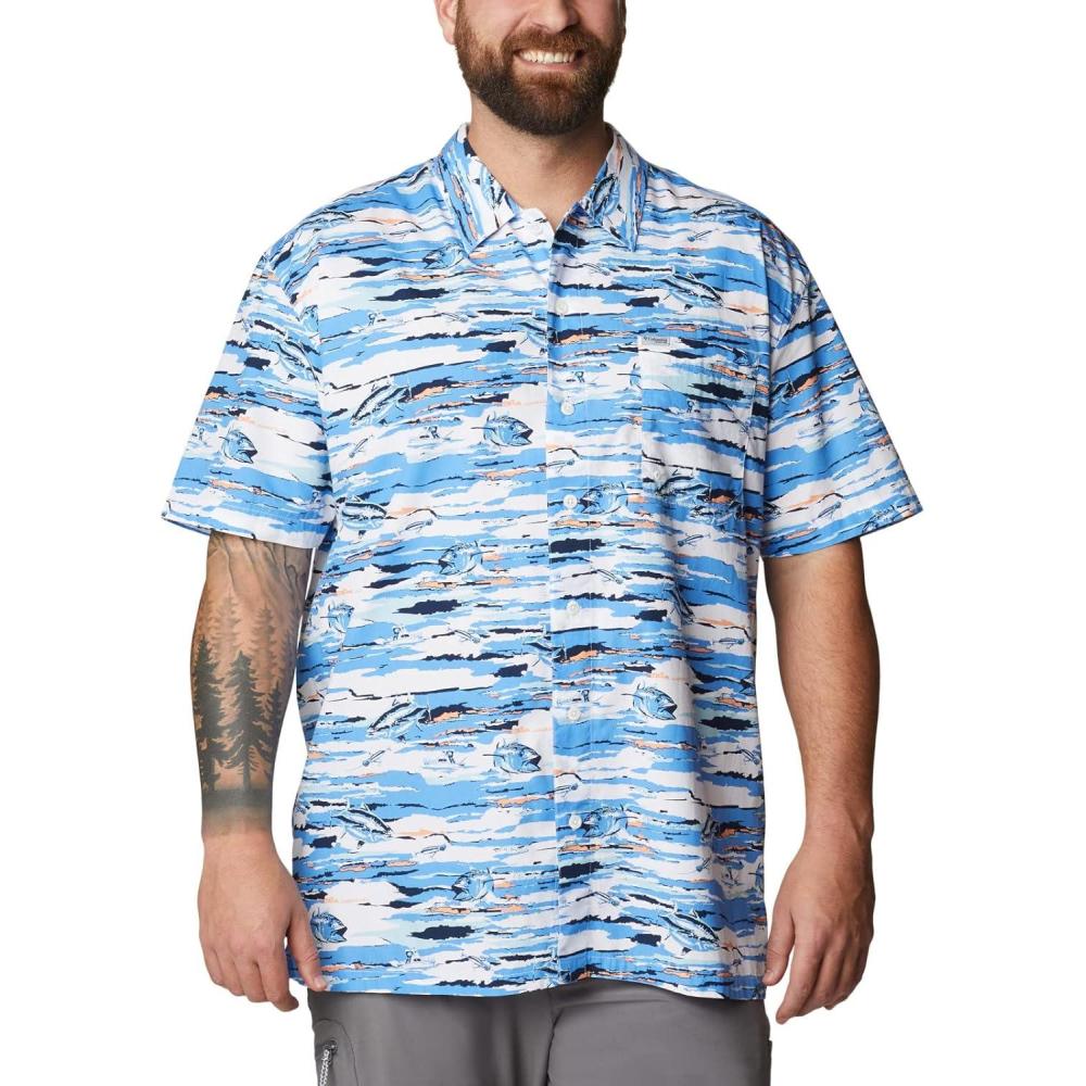 imageColumbia Mens Super Tamiami Long Sleeve ShirtWhite Flatout Print