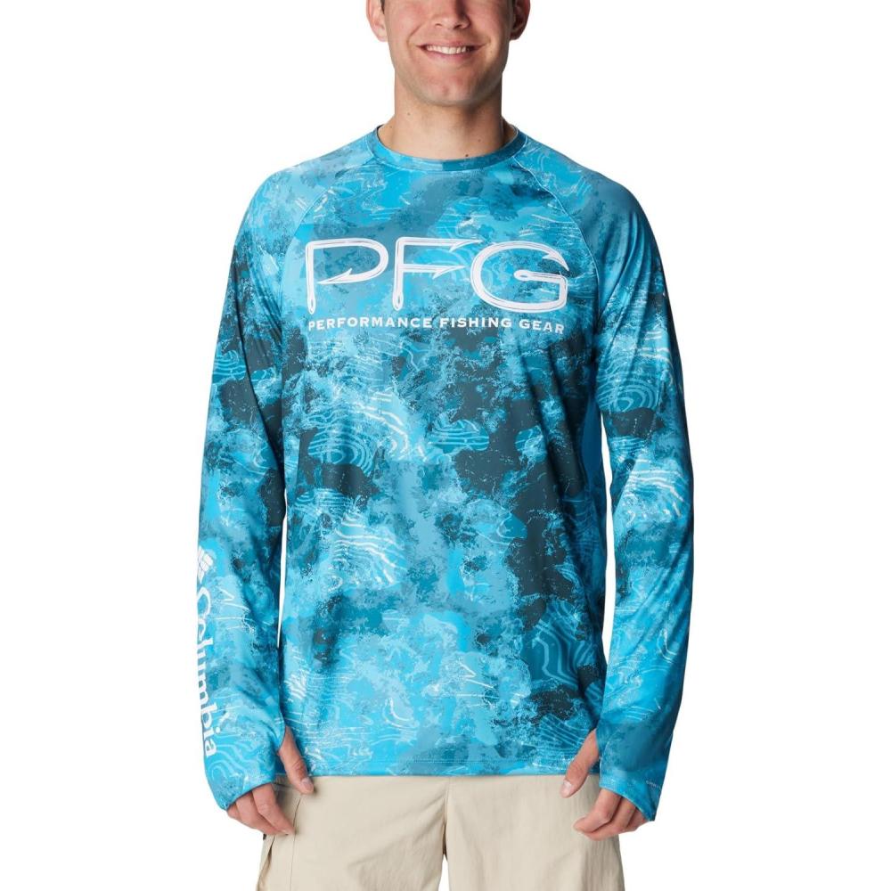imageColumbia Mens Super Terminal Tackle Vent Long SleeveOcean Blue Deepwaters Camo
