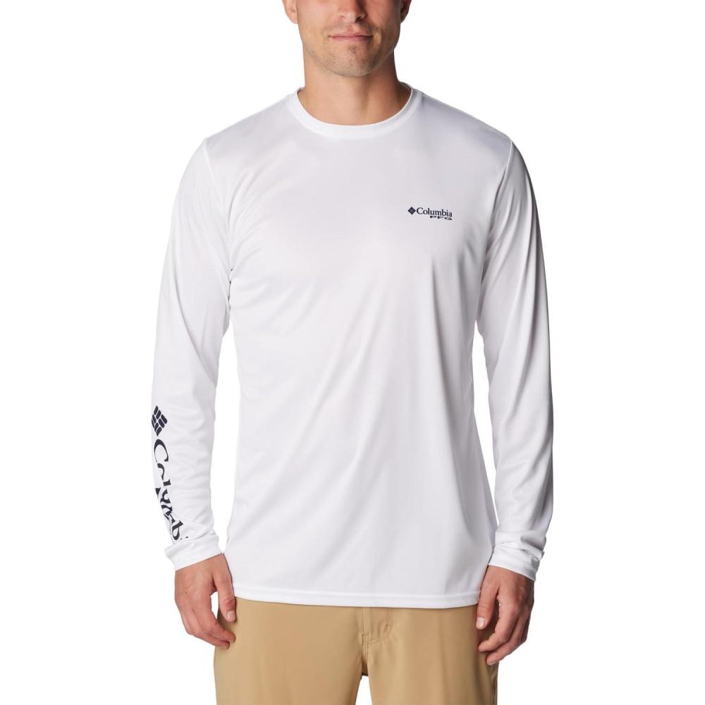 imageColumbia Mens Terminal Tackle PFG Fins and Stripes Long SleeveWhiteFins  Stripes