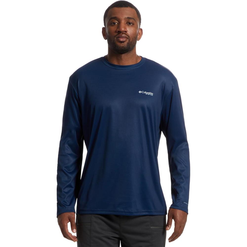 imageColumbia Mens Terminal Tackle PFG Fish Star Long SleeveCollegiate NavyWhite Trout