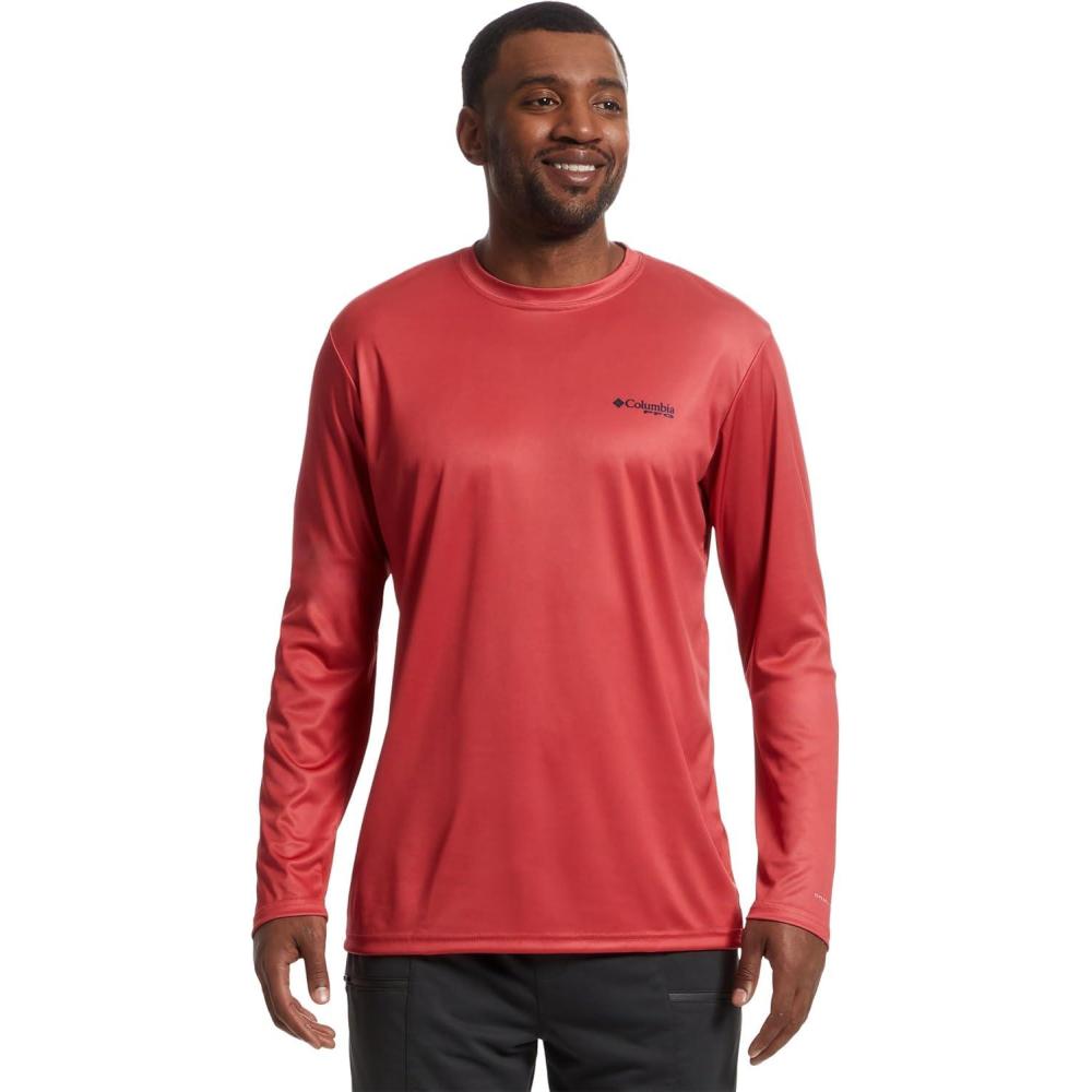imageColumbia Mens Terminal Tackle PFG Fish Star Long SleeveSunset RedCollegiate Navy Marlin