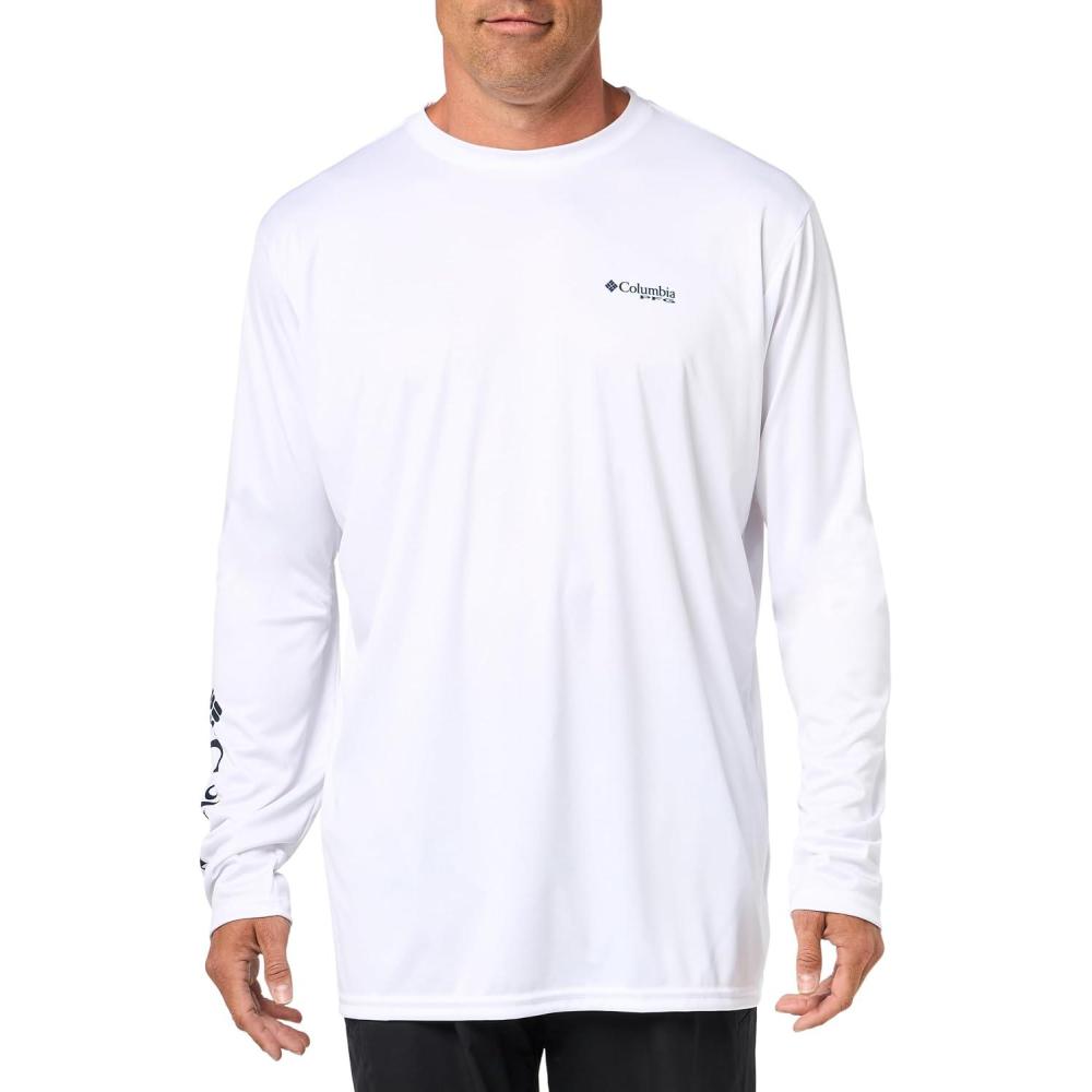imageColumbia Mens Terminal Tackle PFG Fish Star Long SleeveWhiteCollegiate Navy Marlin