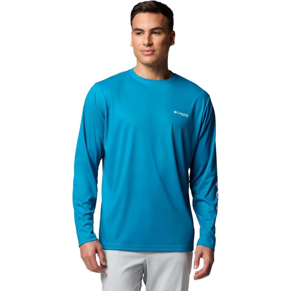 imageColumbia Mens Terminal Tackle PFG High Side Long SleeveBlue EchoPfg High Side Marlin