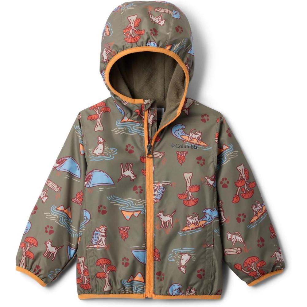 imageColumbia Unisex Baby Mini Pixel Grabber III Wind JacketStone Green Trail Tails
