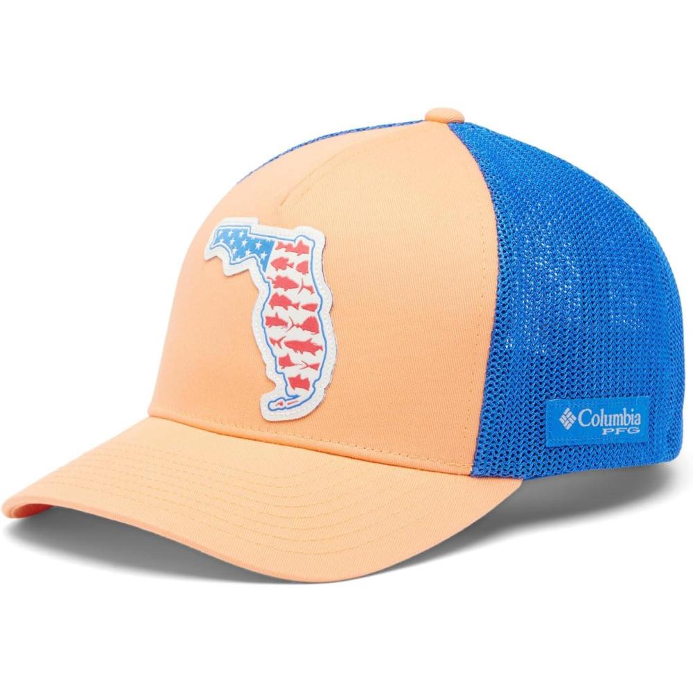 imageColumbia UnisexAdult PFG Statetriot Mesh Ball CapBright NectarVivid BlueFl Patch