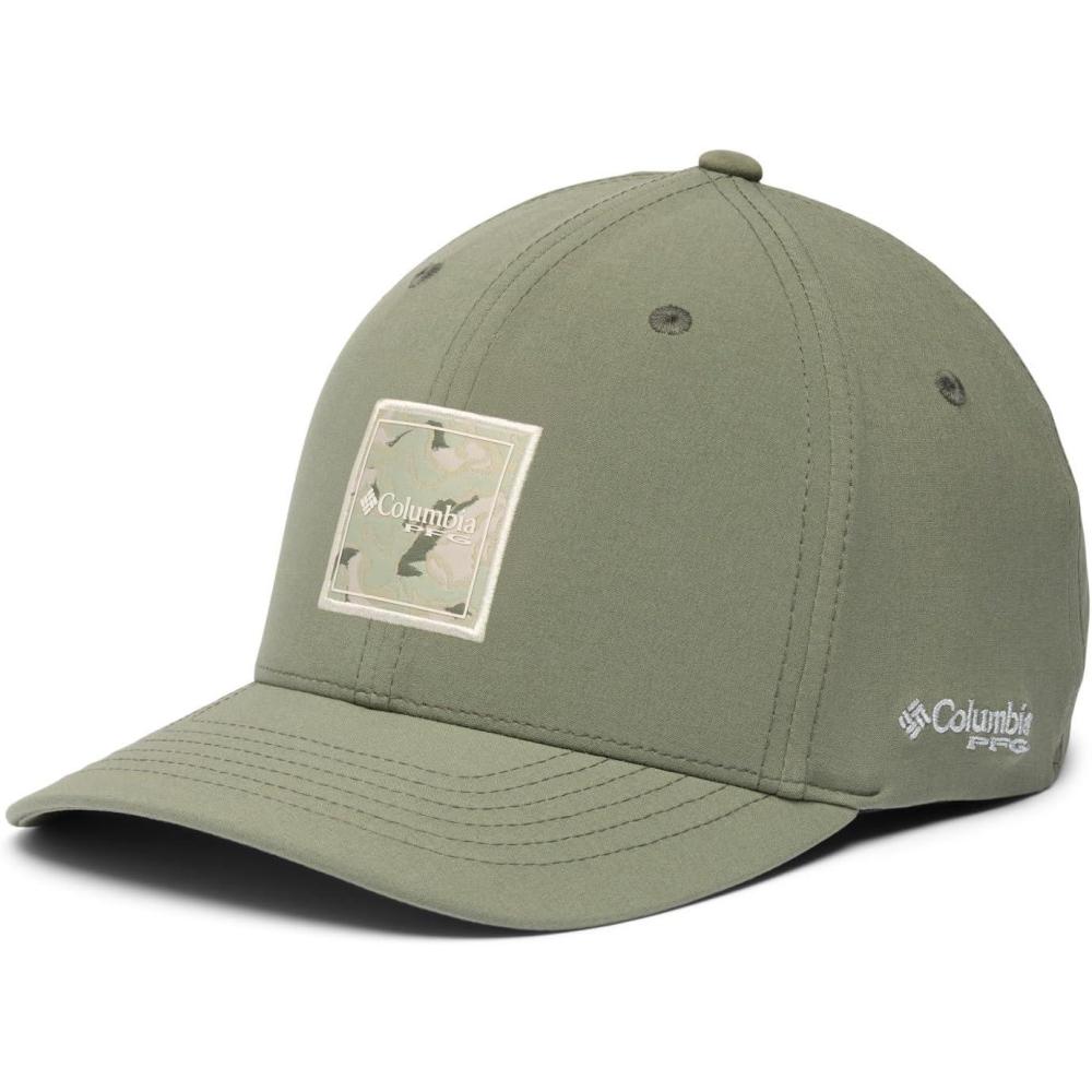 imageColumbia UnisexAdult PFG Uncharted Ball CapCypressStacked Logo Swamplands Fill