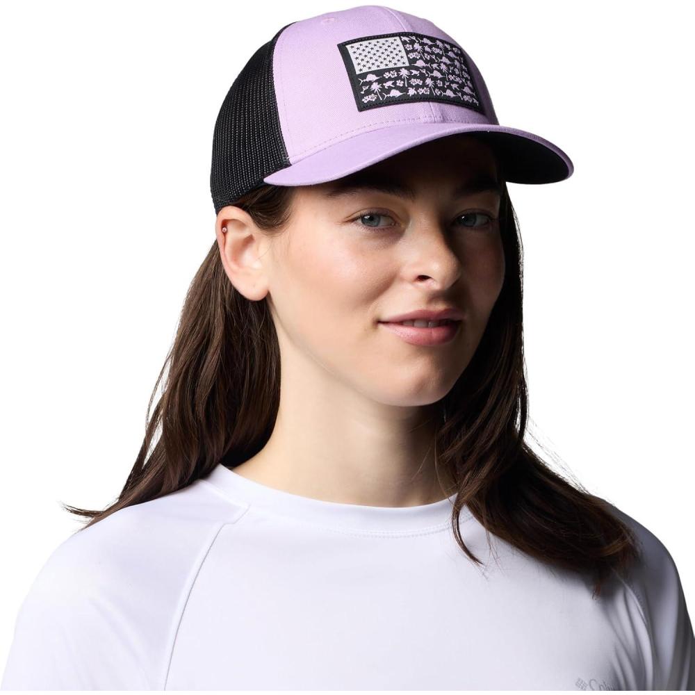 imageColumbia Womens PFG Fish Flag Snap BackHydrangeaBlackFish Friends Flag