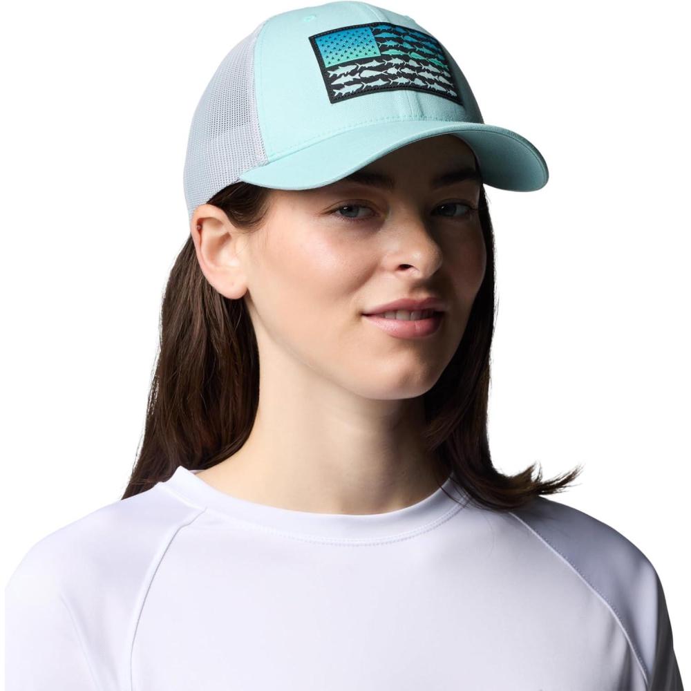 imageColumbia Womens PFG Fish Flag Snap BackSprayCool GreyFish Fade Flag