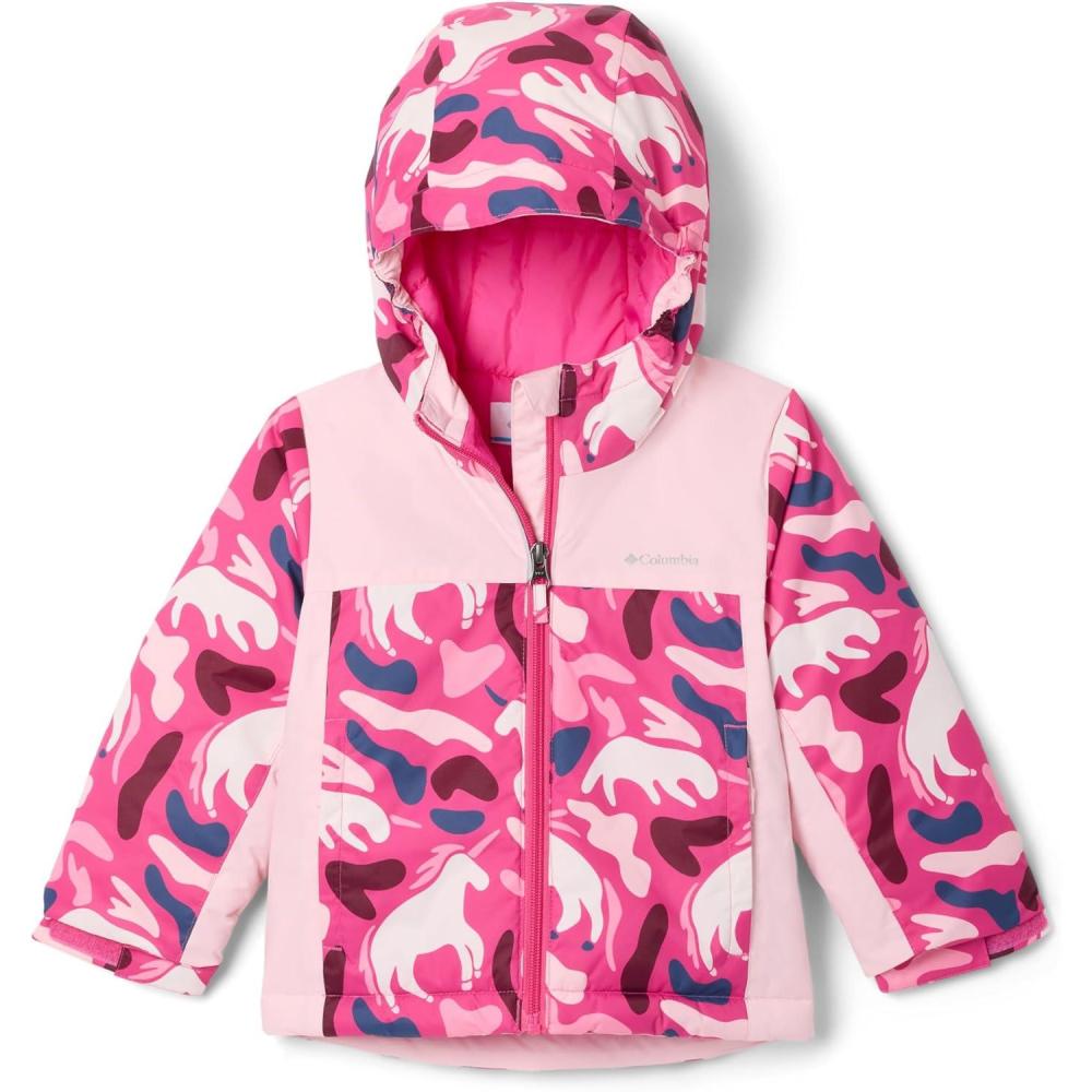 imageColumbia girls Horizon Ride IV Printed JacketPink Ice UniflaugeSatin Pink