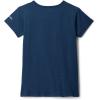 Columbia Girls Tech Trail Short Sleeve Graphic Shirt(Collegiate Navy Heather/Ridge Line Life)
