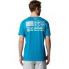 Columbia Mens PFG Fish Flag II Short Sleeve(Blue Echo/Lavender Pearl Gradient)