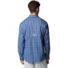 Columbia Men’s PFG Tamiami II UPF 40 Long Sleeve Fishing Shirt(Collegiate Navy Gradient Check)