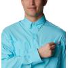 Columbia Men’s PFG Tamiami II UPF 40 Long Sleeve Fishing Shirt(Opal Blue)