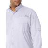 Columbia Men’s PFG Tamiami II UPF 40 Long Sleeve Fishing Shirt(White – Legacy)