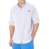 Columbia Men’s PFG Tamiami II UPF 40 Long Sleeve Fishing Shirt(White – Legacy)