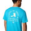 Columbia Mens PFG Uncharted Graphic Tee(Blue Echo Heather/Pfg Catch My Drift)