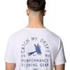 Columbia Mens PFG Uncharted Graphic Tee(White Heather/Pfg Catch My Drift)