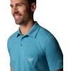 Columbia Mens PFG Uncharted Polo(Blue Echo Heather)