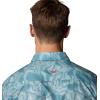 Columbia Mens PFG Uncharted Printed Short Sleeve Shirt(Crushed Blue Swamplands)