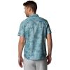 Columbia Mens PFG Uncharted Printed Short Sleeve Shirt(Crushed Blue Swamplands)