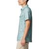 Columbia Mens PFG Uncharted Printed Short Sleeve Shirt(Crushed Blue Uncharted Waters)