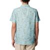 Columbia Mens PFG Uncharted Printed Short Sleeve Shirt(Crushed Blue Uncharted Waters)
