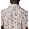 Columbia Mens PFG Uncharted Printed Short Sleeve Shirt(Crushed Clay Uncharted Waters)