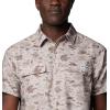 Columbia Mens PFG Uncharted Printed Short Sleeve Shirt(Crushed Clay Uncharted Waters)