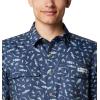 Columbia Mens PFG Uncharted Printed Short Sleeve Shirt(Nocturnal Cast N Blast)