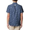 Columbia Mens PFG Uncharted Printed Short Sleeve Shirt(Nocturnal Cast N Blast)