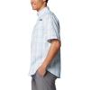 Columbia Men’s Super Tamiami Long Sleeve Shirt(Aqua Haze All Over Gingham)