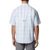 Columbia Men’s Super Tamiami Long Sleeve Shirt(Aqua Haze All Over Gingham)