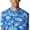 Columbia Men’s Super Tamiami Long Sleeve Shirt(Blue Macaw Festive Fishin Print)