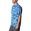 Columbia Men’s Super Tamiami Long Sleeve Shirt(Blue Macaw Festive Fishin Print)
