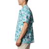 Columbia Men’s Super Tamiami Long Sleeve Shirt(Bright Aqua Polynesian Print)