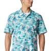 Columbia Men’s Super Tamiami Long Sleeve Shirt(Bright Aqua Polynesian Print)