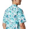 Columbia Men’s Super Tamiami Long Sleeve Shirt(Bright Aqua Polynesian Print)