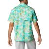 Columbia Men’s Super Tamiami Long Sleeve Shirt(Electric Turquoise Festive Fishin Print)