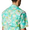 Columbia Men’s Super Tamiami Long Sleeve Shirt(Electric Turquoise Festive Fishin Print)