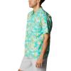 Columbia Men’s Super Tamiami Long Sleeve Shirt(Electric Turquoise Festive Fishin Print)