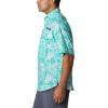 Columbia Men’s Super Tamiami Long Sleeve Shirt(Electric Turquoise Hawaiian Throwback Print)