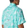 Columbia Men’s Super Tamiami Long Sleeve Shirt(Electric Turquoise Hawaiian Throwback Print)