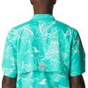 Columbia Men’s Super Tamiami Long Sleeve Shirt(Electric Turquoise Mighty Marlins Print)