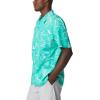 Columbia Men’s Super Tamiami Long Sleeve Shirt(Electric Turquoise Mighty Marlins Print)