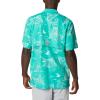 Columbia Men’s Super Tamiami Long Sleeve Shirt(Electric Turquoise Mighty Marlins Print)