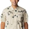 Columbia Men’s Super Tamiami Long Sleeve Shirt(Fossil Freshwater Dryfly Print)
