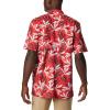 Columbia Men’s Super Tamiami Long Sleeve Shirt(Red Hibiscus Tuna Paradise Print)