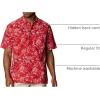 Columbia Men’s Super Tamiami Long Sleeve Shirt(Red Spark Americana Fishing Print)